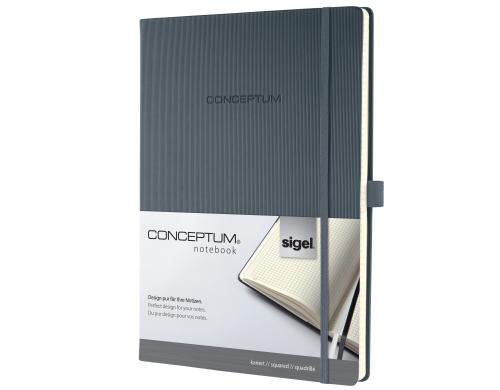 Sigel Conceptum Notizbuch Hardcover A4 194 Blatt kariert, darkgrey