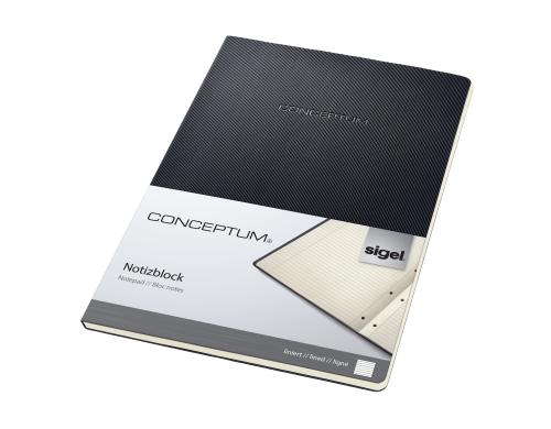 Sigel Conceptum Notizblock Hardcover A4 120 Blatt liniert, 4-fach Lochung, schwarz