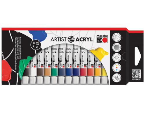 Marabu Artist Acryl 12 x 12ml 12 Farben