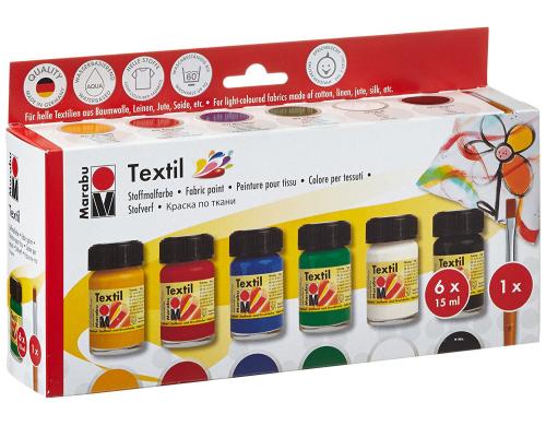 Marabu Textil Starter-Set 6 x 15 ml