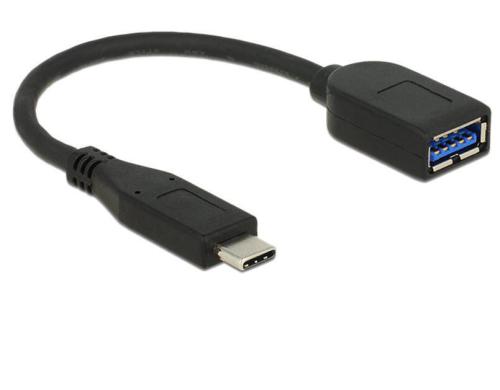 Delock USB3.1 Adapter A-Buchse-TypC Stecker 0.1m,10Gbps, Gen2, schwarz