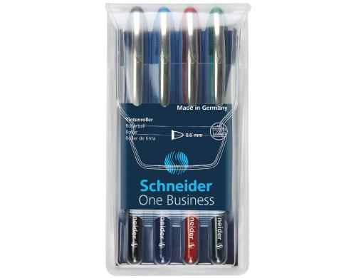 Schneider Tintenroller 1 Business 4er-Set blau, rot, schwarz, grn