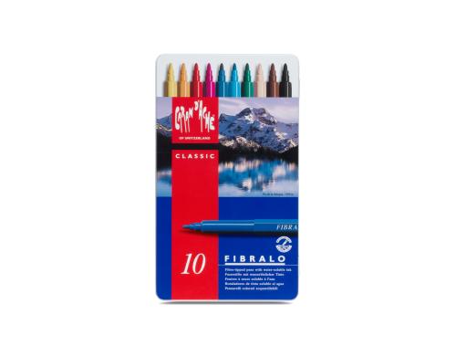 Caran d'Ache Fibralo Fasermaler Metallschachtel mit 10 Farben