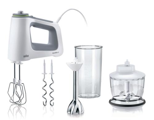 Braun Handmixer MultiMix 5 HM5137WH 750 Watt, stufenlose Geschwindigkeit, Turbo