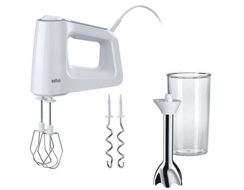 Braun Handmixer MultiMix 3 HM3107WH 500 Watt, 5 Geschwindigkeitsstufen, Turbo