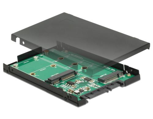 Delock M.2 oder mSATA zu SATA Adapter 2.5 Gehuse 9.5mm, M.2 muss SATA basieren