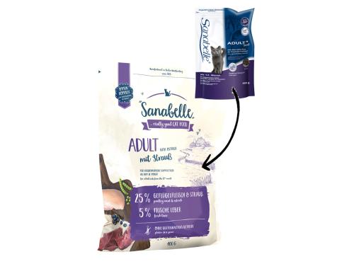 Sanabelle Trockenfutter Adult mit Strauss, 0.4kg