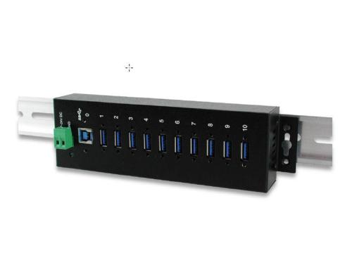 exSys EX-1110HMVS, 10xUSB 3.0/3.1 MetallHUB mit 15KV ESD berspannungs-Schutz