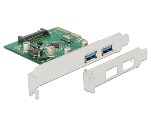 Delock 89554 PCI Express x4 Karte USB 3.1 Chipsatz: ASM1142, inkl. Low Profile Blende