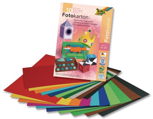 Folia Fotokartonblock A3 10 Blatt, 10 Farben