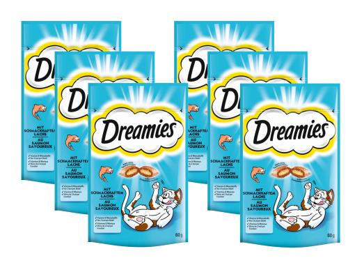 Dreamies Snack mit Lachs 6x60g