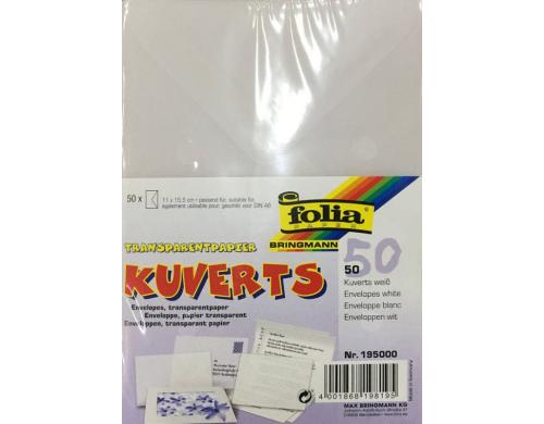 Folia Couvert Transparentpapier 115 g/m2 50 Stck, 11 x 15.5 cm, weiss