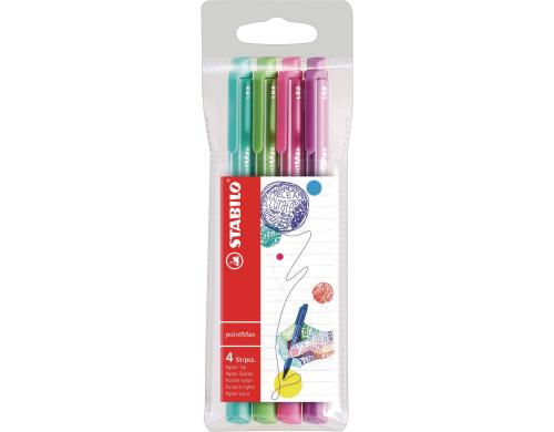 STABILO pointMax 4er Etui blau, grn, rosa, lila