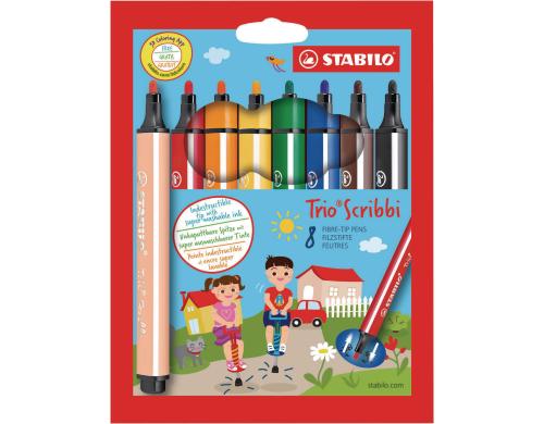 STABILO Trio Scribbi 8er Etui verschiedene Farben