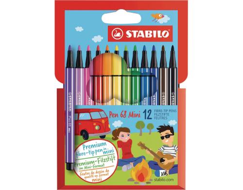 STABILO Pen 68 Mini 12er verschiedene Farben