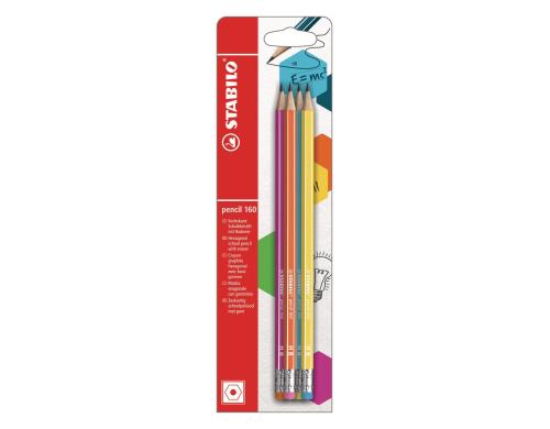 STABILO 160 Bleistift HB 4er mit Gummi