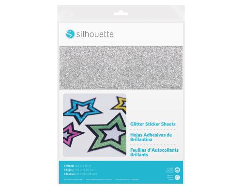 Silhouette Stickerpapier Glitter 8 Stck, 21.5 x 28 cm