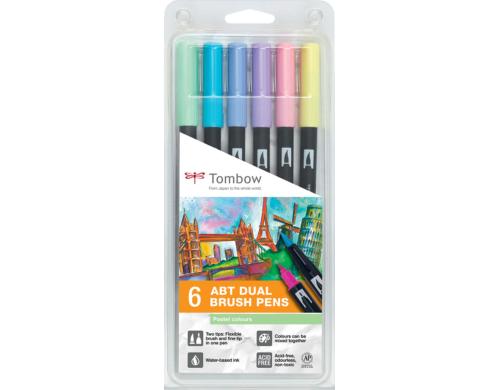 Tombow Fasermaler ABT 6er Pastelltne