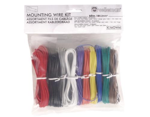 Velleman K/MOWM Uni. Draht Set,60m,10 Farb. 