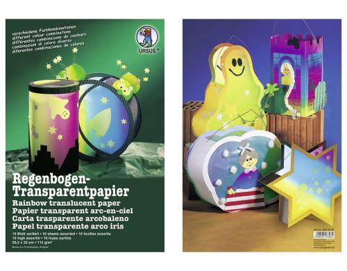 URSUS Transparentpapier 115 g/m2 10 Blatt, 20.5 x 33 cm, Regenbogen