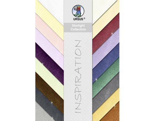 URSUS Glitzerpapier 200 g/m2 23 x 33 cm, 18 Blatt/Farben