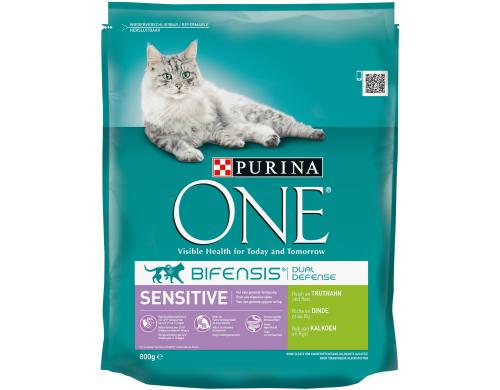 Purina One Trockenfutter Sensitive Truthahn & Reis, 800g