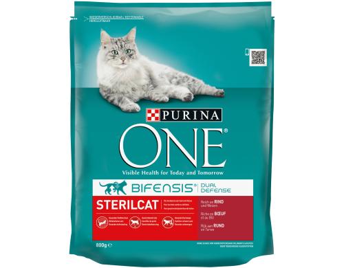 Purina One Trockenfutter Sterilcat Rind & Weizen, 800g