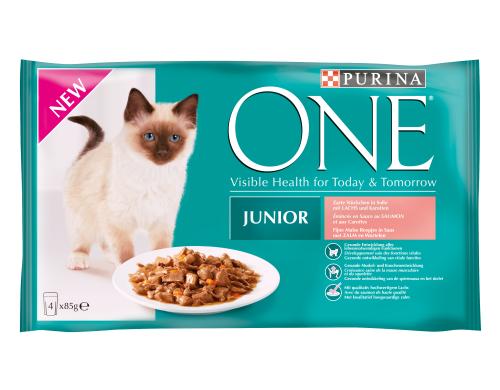 Purina One Nassfutter Junior Lachs 4x85g