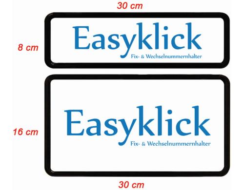 EASYKLICK Kennzeichenhalter Set Hochformat, schwarz, ABS-Kunststoff