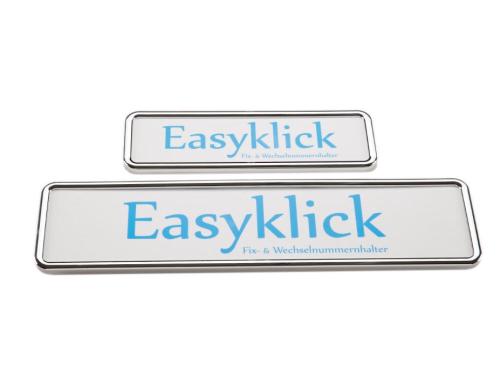 EASYKLICK Kennzeichenhalter Set Langformat, chrom-glanz, ABS-Kunststoff