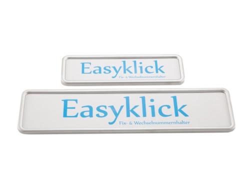 EASYKLICK Kennzeichenhalter Set Langformat, silber, ABS-Kunststoff