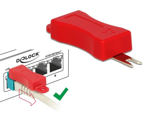 Delock RJ45 Verriegelungs Clips 40er Set verriegelt RJ-45 Kabel am Switch, Werkzeug