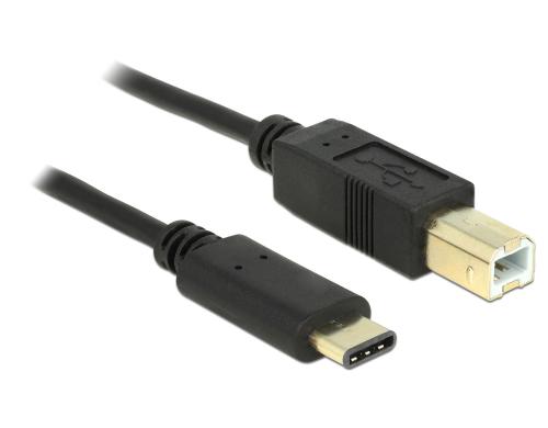 USB2.0-Kabel TypC-B: 2m, schwarz max. 480Mbps, Typ-C, fr Druckeranschluss