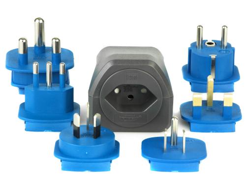 Reiseadapter fr 3-pol/2-pol Anschlsse Universal Steckdosen Adapter