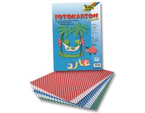 Folia Fotokartonblock Pnktchen 10 Blatt  300g/m2, 25x35cm