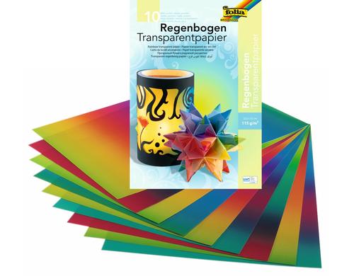 Folia Transparentpapier Regenbogen 10 Blatt, 22x32cm