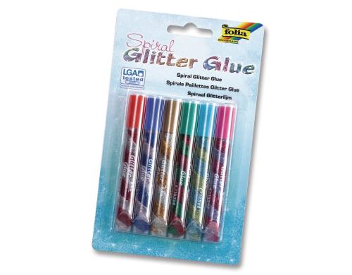 Folia Glitter Glue Spiral Set mit 6 Klebestifte  10.5ml