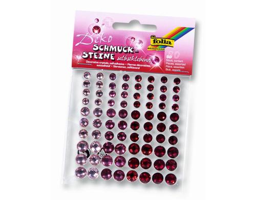 Folia Schmucksteine Sparkling Red 80 Stck, selbstklebend