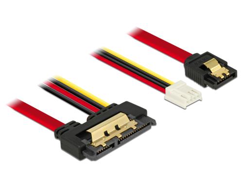 Delock SATA Kabel & Floppy Buchse, 30cm mit Metalclips fr zuverlssiges einrasten