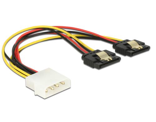 Molex Stecker - 2x SATA Stromadapter 20cm, 5 und 12 Volt