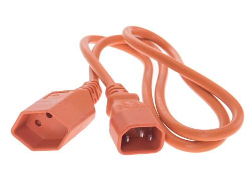 Verlngerungs-Netzkabel 1 m C14 / T13 3x1mm2, orange