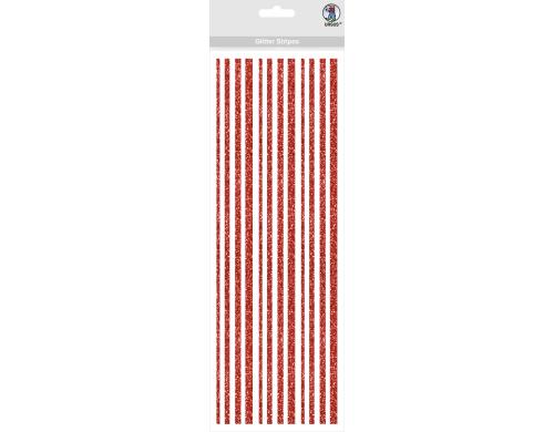 URSUS Glitter-Stripes rot 1 Bogen  12 Streifen