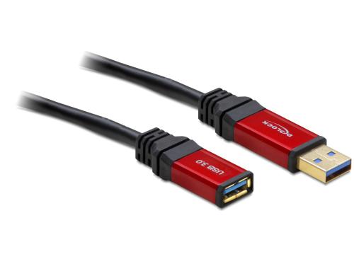 USB3.0 Premium Verlngerungskabel, 1m, schwarz, A-Stecker zu A-Buchse