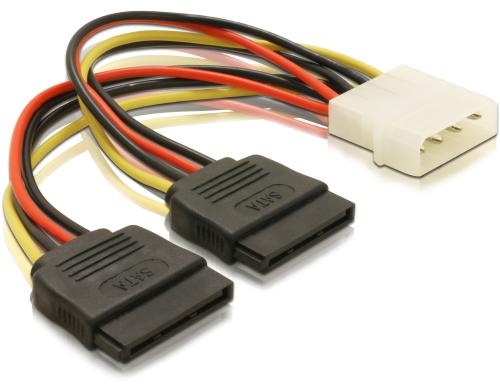 Molex zu 2x SATA Stromanschlusskabel Zur Stromversorgung von 2 Sata Laufwerken