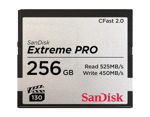 SanDisk CFast Card Extreme Pro 256GB Lesen 525MB/s, Schreiben 450MB/s, VPG130