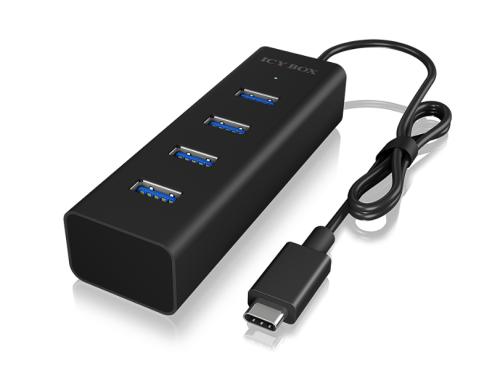 ICY BOX IB-HUB1409-C3, 4x USB3.0 Hub, TypeC Aluminium, LED Indikator