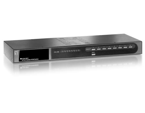 LevelOne KVM-0831: 8Port 19 KVM-Switch USB, PS/2, VGA, 1920x1440, Passwort, OSD