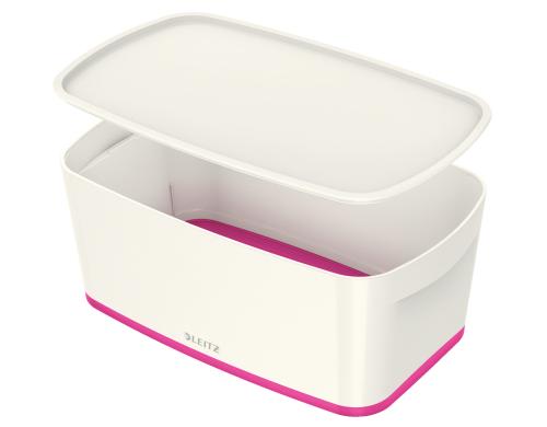 Leitz MyBox Klein, 5l, mit Deckel weiss/pink, Aufbewahrungsbox  ,5 Liter