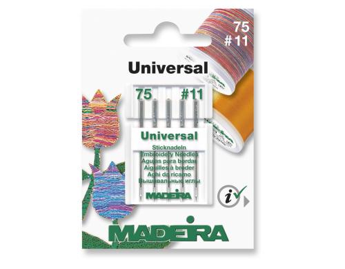 Madeira Maschinennadel Stickgarne 75/11 Packung  5 Nadeln, Nadelst. 75/11