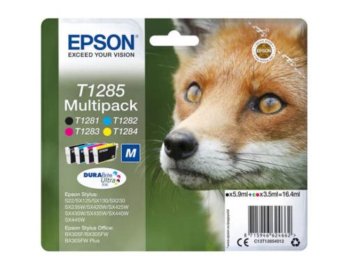 Tinte Epson C13T12854012, Multipack BYMC zu Stylus BX305F/S22/SX125/SX420W/SX425W